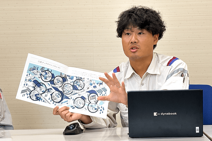 日鉄テックスエンジの事業や強みについて語る石井様